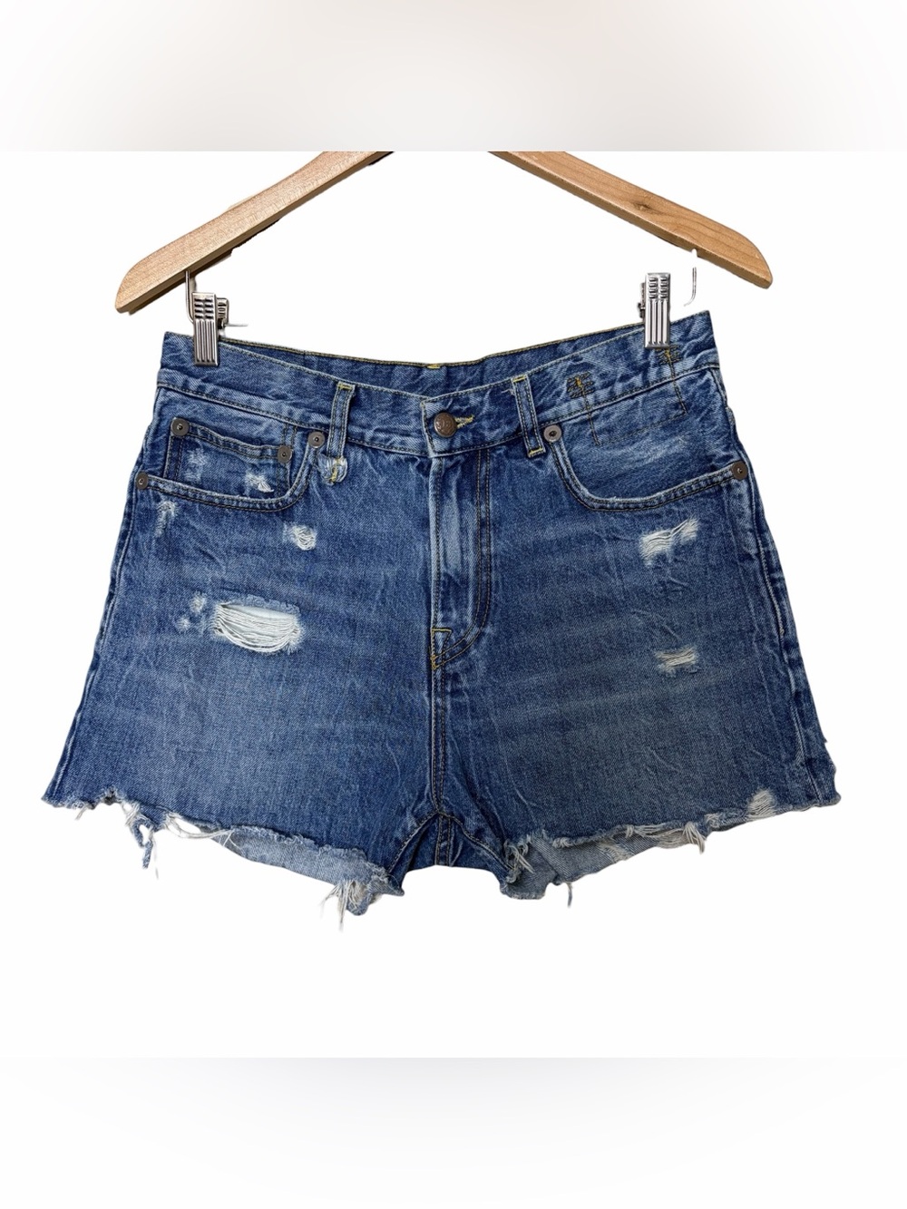 R13 slouch denim jean shorts